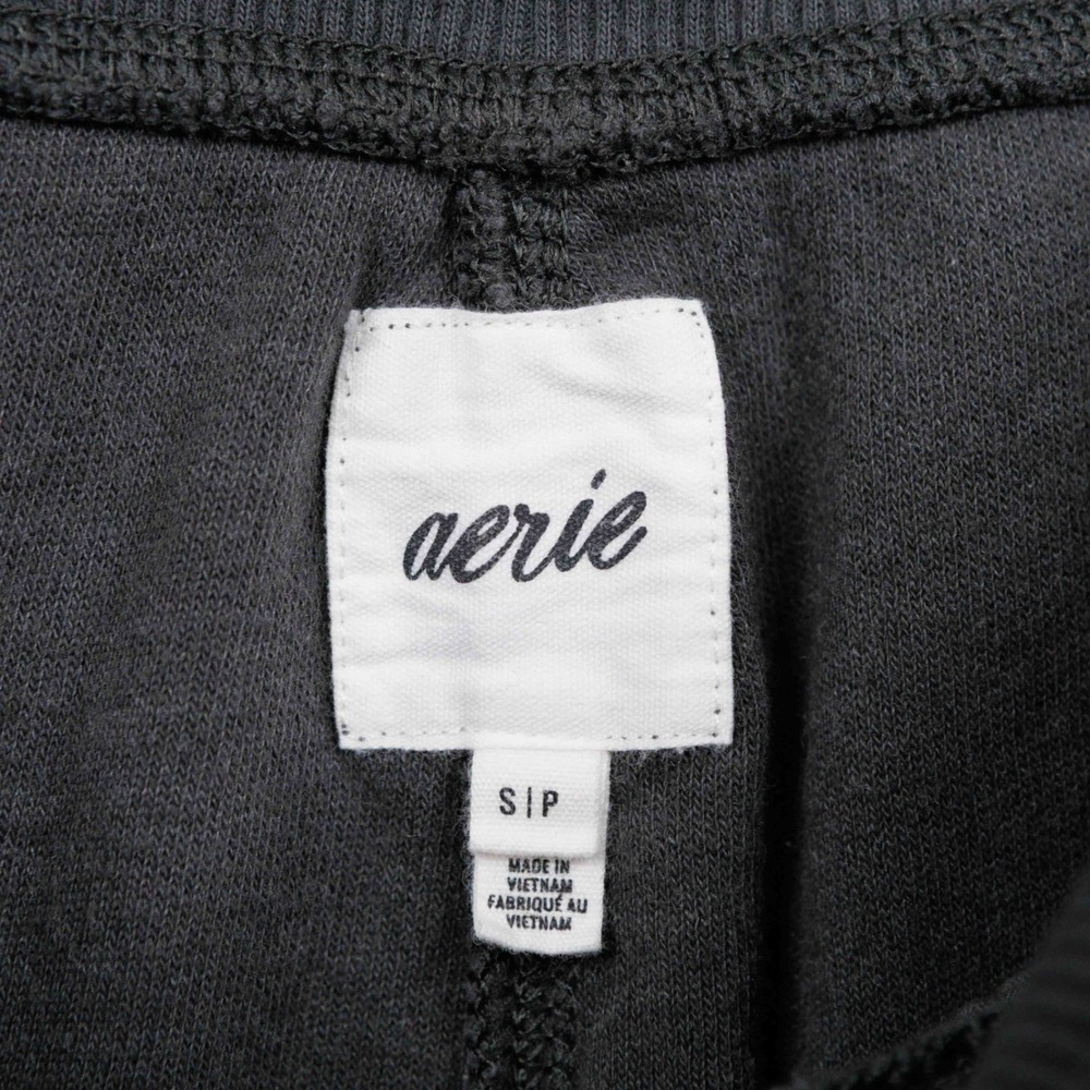 AERIE Sherpa Fleece Corset Zip Jogger Lounge Pants Fuzzy Cozy Gray Sz S - Picture 7 of 9